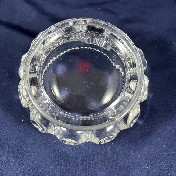 Vintage Clear Pressed Glass Trinket Dishes Set Of 2 Round Cut Crystal Style Eleg - Picture 4 of 4